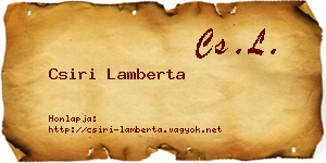 Csiri Lamberta névjegykártya